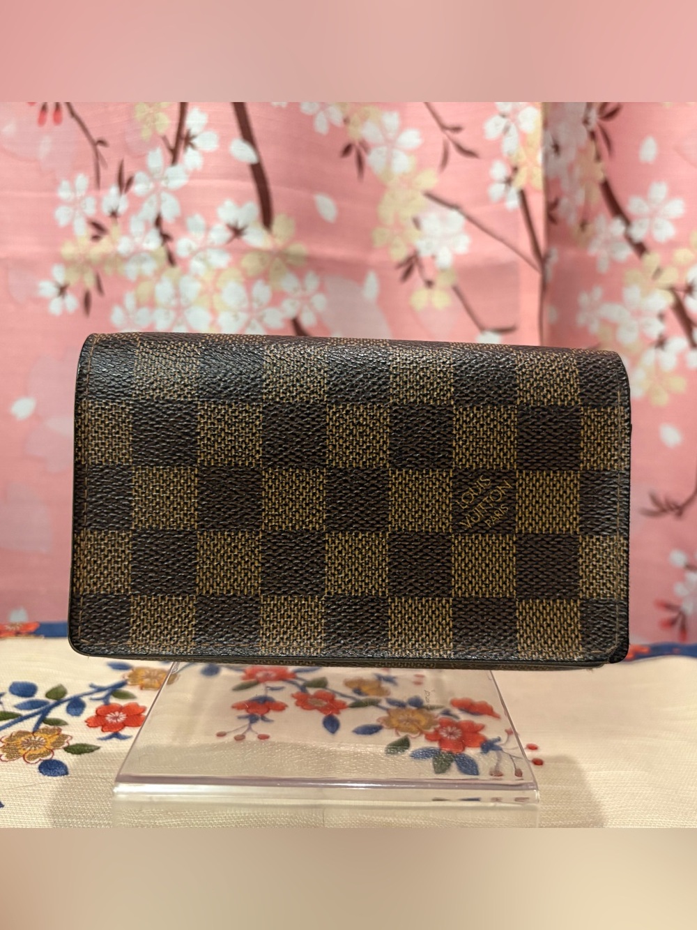 Louis Vuitton Damier Ebene Porte-Monnaie Billets Tresor Medium Wallet 2006 Auth